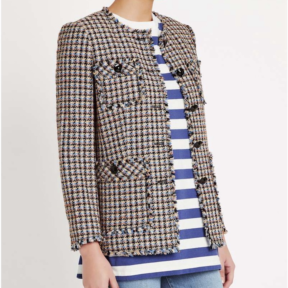 Rebecca Taylor Blue and Brown Tweed Blazer